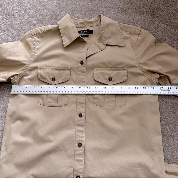 Lauren Ralph Lauren Tan Denim Button Down Utility Dress - Picture 7 of 9